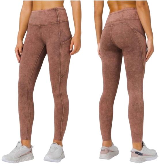 Lululemon Fast and Free Tight II Size 4 Brown Ice Wash High Rise Legging